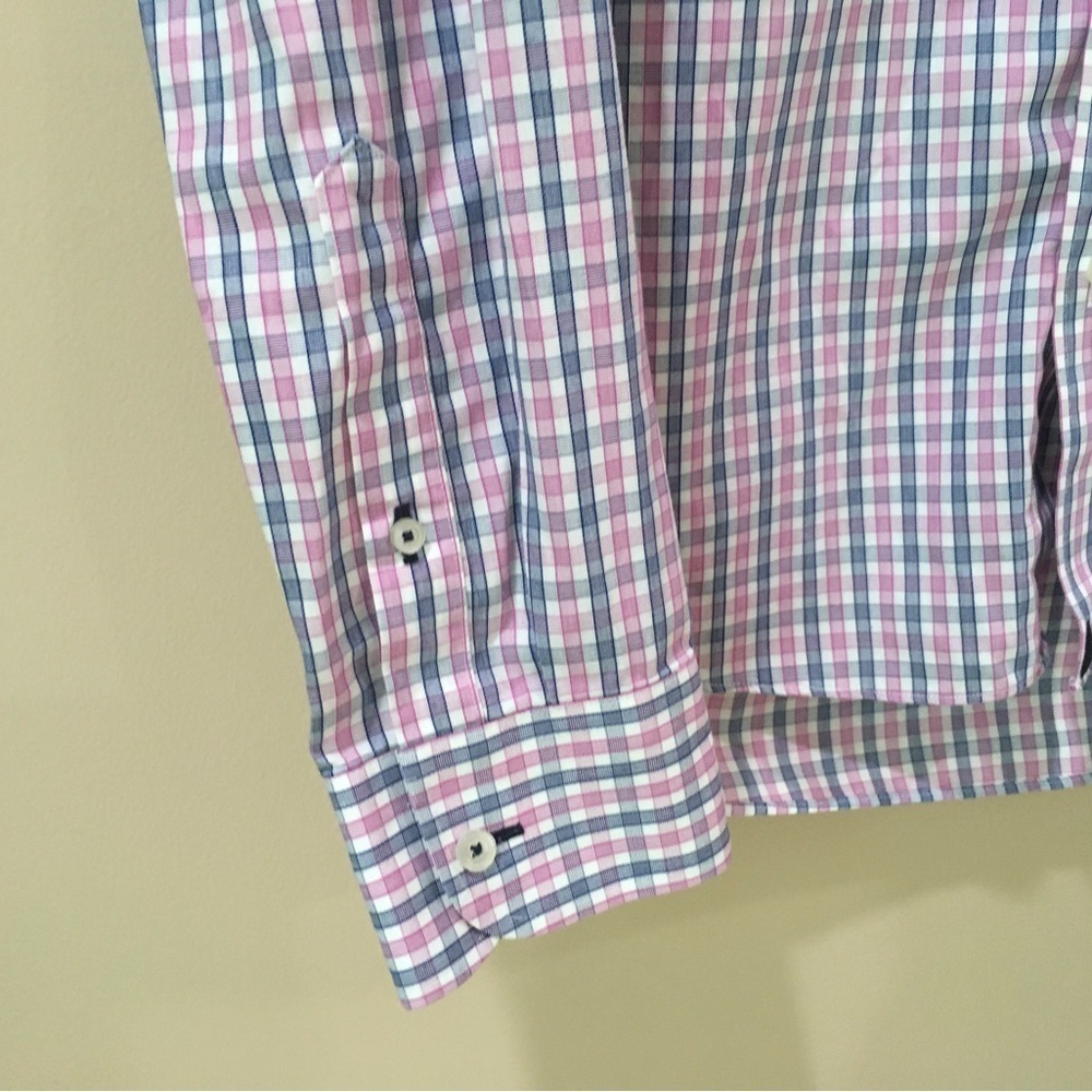 UNTUCKit Shirt Mens XL Blue Pink Check Plaid Long Sleeve Collared - Picture 5 of 6